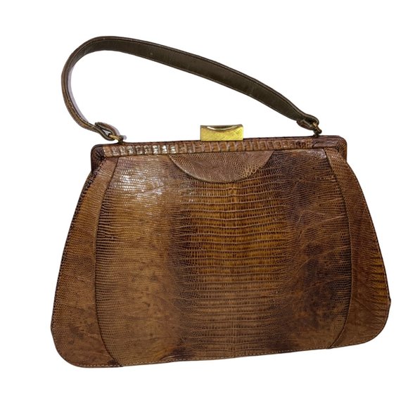 Palizzio NY Vintage Genuine Lizard Handbag - Picture 1 of 17